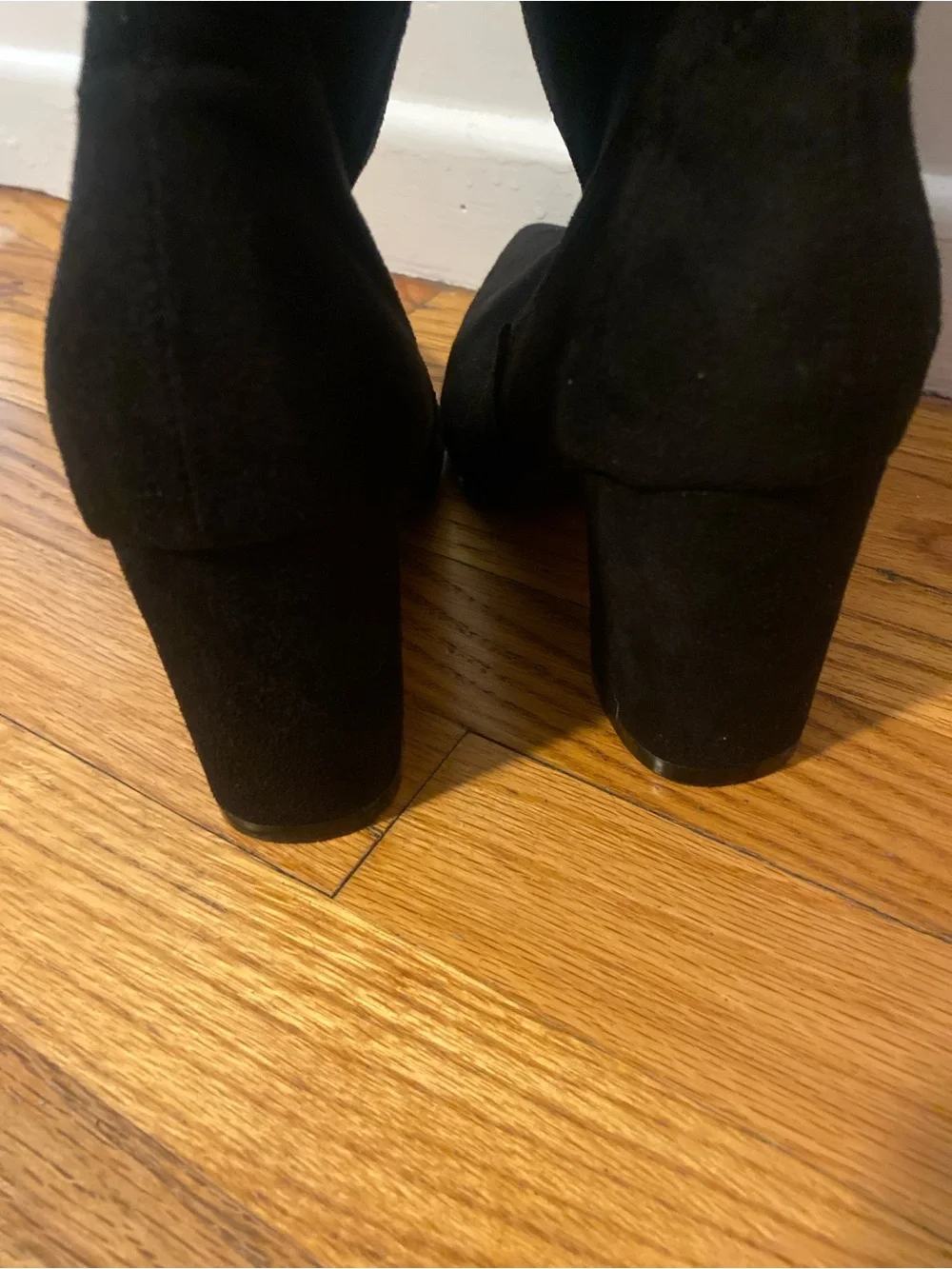 Women’s Black Over-the-Knee Pointed Toe Block Heel Boots